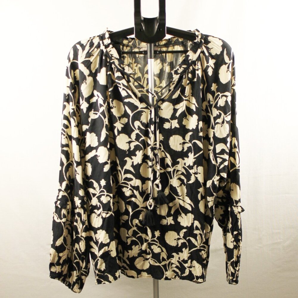 Knox Rose Women's XXL. NWOT Black Peasant Shirt with Long Sleeves